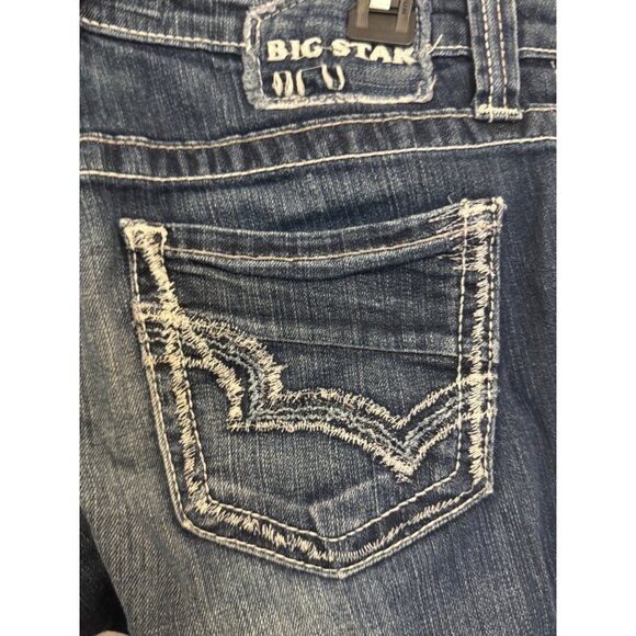 Big Star Womens Sweet Boot Jeans Ultra-Low Rise 29R Medium Wash Distressed Style - Picture 7 of 7